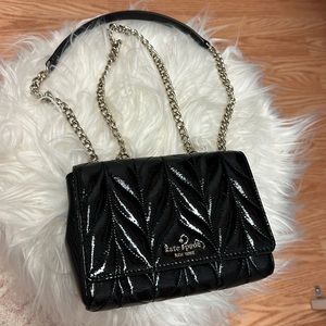 Kate Spade Quilted Mini Emelyn Patent Leather Purse with Chain